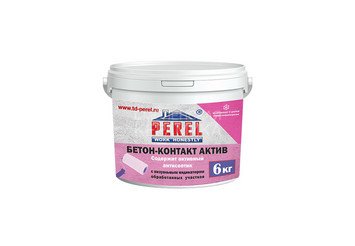 Бетон-контакт с антисептиком и визуальным индикатором Perel Rof, розовый 18 л 1